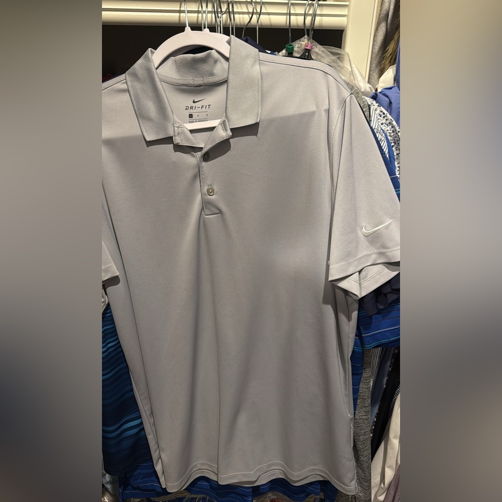 Nike Gray Athletic Polo Shirt